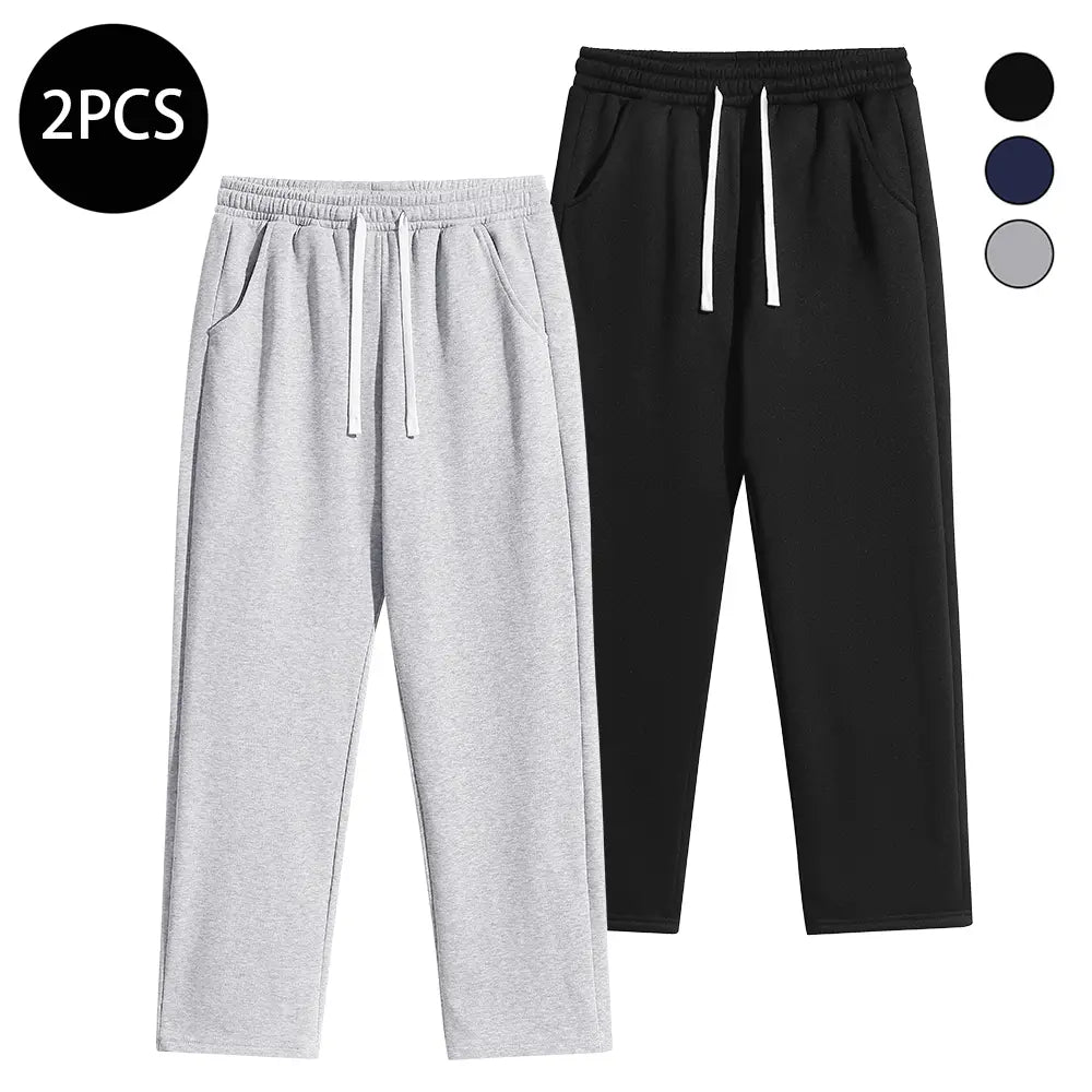 Men'S 3PCS Regular Fit Solid Color Casual Athletic Joggers - Drawstring Waistband, Pocket Design, Warm Polyester, Autumn Winter, Mens Clothing, Easy Men'S Pants, Grey Sweat Pants, Essential Sweatpants, Streetwear Clothing,Father'Sdaygifts