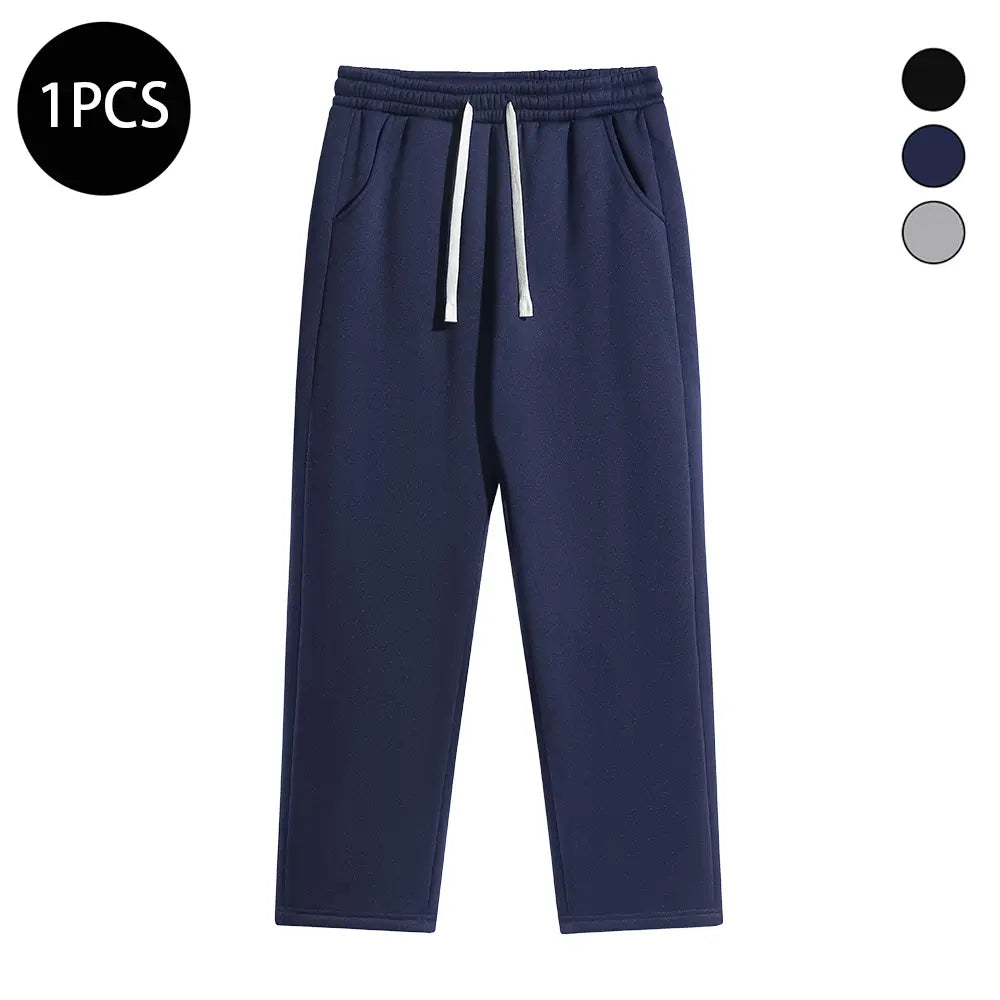 Men'S 3PCS Regular Fit Solid Color Casual Athletic Joggers - Drawstring Waistband, Pocket Design, Warm Polyester, Autumn Winter, Mens Clothing, Easy Men'S Pants, Grey Sweat Pants, Essential Sweatpants, Streetwear Clothing,Father'Sdaygifts