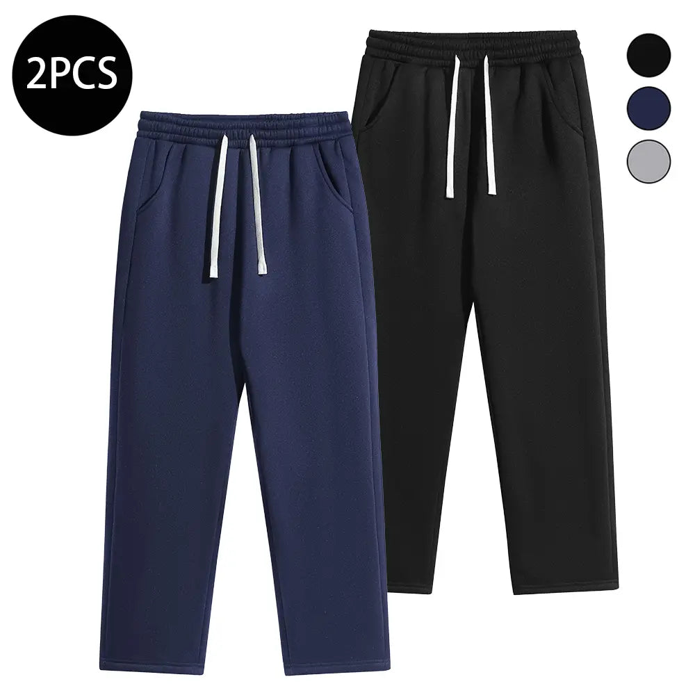 Men'S 3PCS Regular Fit Solid Color Casual Athletic Joggers - Drawstring Waistband, Pocket Design, Warm Polyester, Autumn Winter, Mens Clothing, Easy Men'S Pants, Grey Sweat Pants, Essential Sweatpants, Streetwear Clothing,Father'Sdaygifts