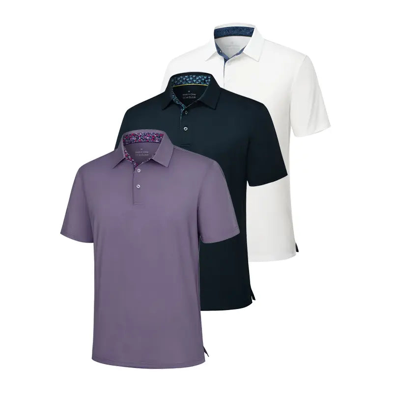 3-Pack Men'S Polo Shirts – Soft Breathable Cotton, Comfortable Short Sleeve Casual Fit, Classic Collared Polo Shirts for Work, Golf, Travel & Everyday Wear