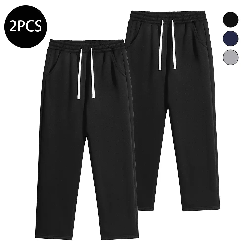 Men'S 3PCS Regular Fit Solid Color Casual Athletic Joggers - Drawstring Waistband, Pocket Design, Warm Polyester, Autumn Winter, Mens Clothing, Easy Men'S Pants, Grey Sweat Pants, Essential Sweatpants, Streetwear Clothing,Father'Sdaygifts