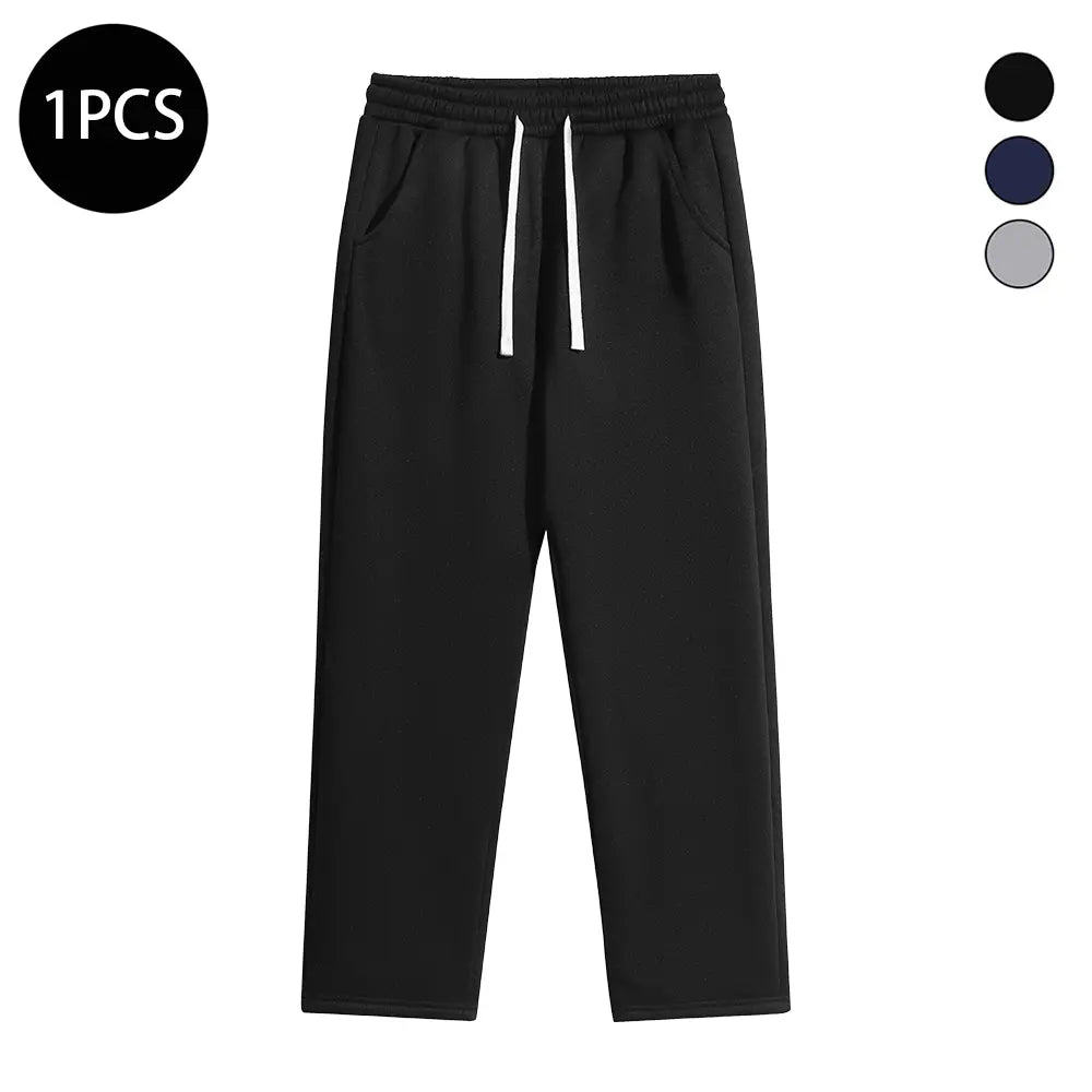 Men'S 3PCS Regular Fit Solid Color Casual Athletic Joggers - Drawstring Waistband, Pocket Design, Warm Polyester, Autumn Winter, Mens Clothing, Easy Men'S Pants, Grey Sweat Pants, Essential Sweatpants, Streetwear Clothing,Father'Sdaygifts