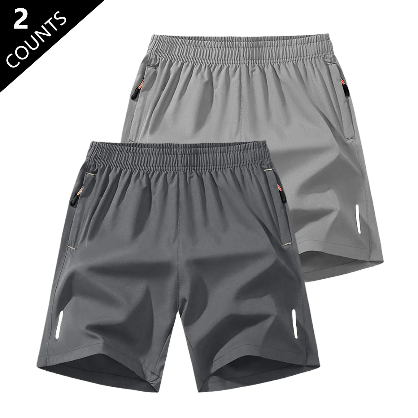 Men’S Solid-Color Shorts with Zippered Pockets — Summer Casual, Comfortable, Breathable Shorts Made from a 97% Polyester + 3% Spandex Blend; Men’S Bottoms for Everyday Wear, Tropical Beige Color, Multiple Specifications Available.