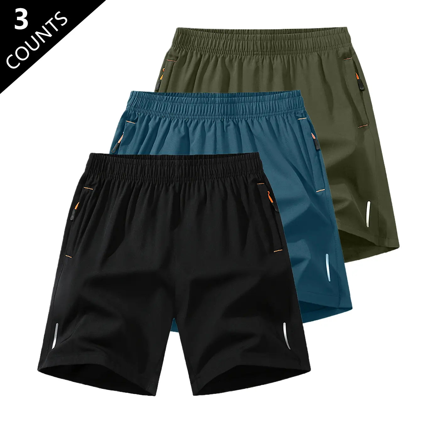 Men’S Solid-Color Shorts with Zippered Pockets — Summer Casual, Comfortable, Breathable Shorts Made from a 97% Polyester + 3% Spandex Blend; Men’S Bottoms for Everyday Wear, Tropical Beige Color, Multiple Specifications Available.