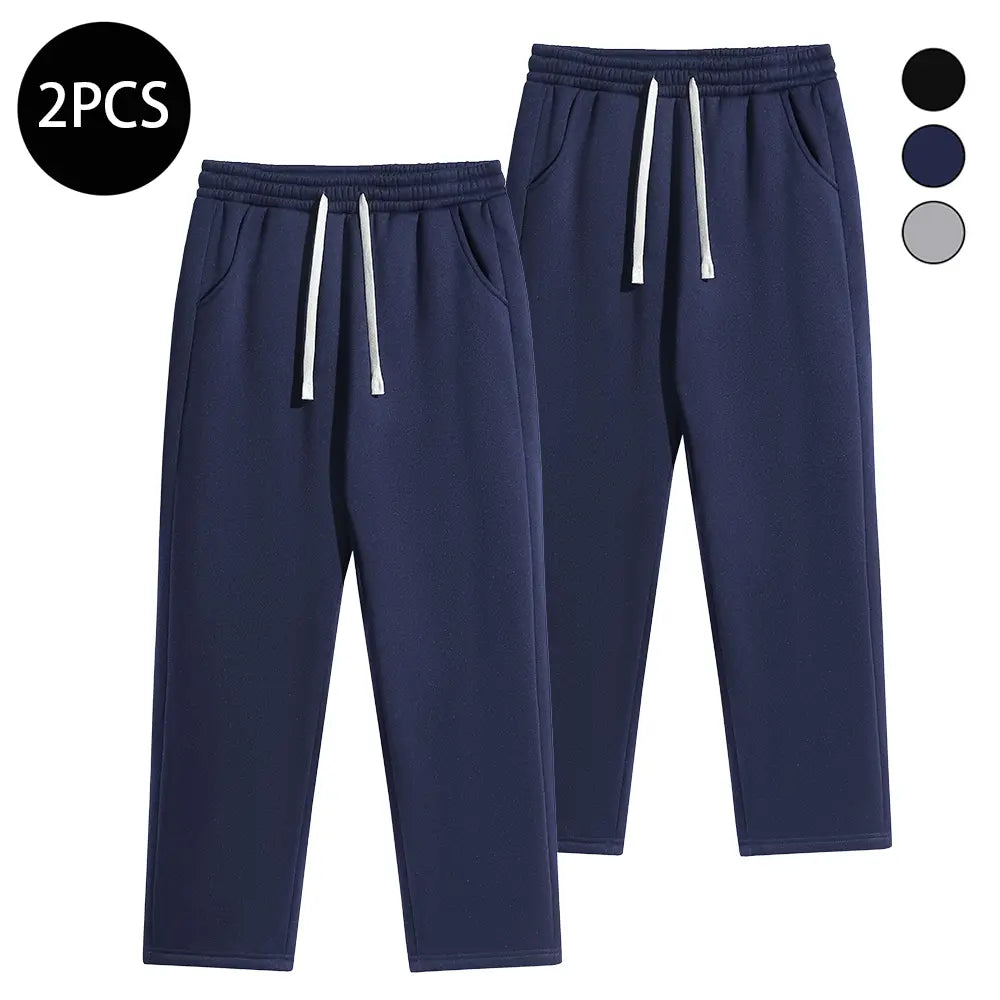 Men'S 3PCS Regular Fit Solid Color Casual Athletic Joggers - Drawstring Waistband, Pocket Design, Warm Polyester, Autumn Winter, Mens Clothing, Easy Men'S Pants, Grey Sweat Pants, Essential Sweatpants, Streetwear Clothing,Father'Sdaygifts
