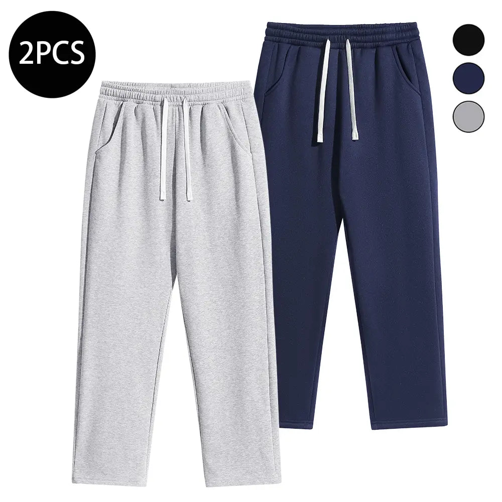Men'S 3PCS Regular Fit Solid Color Casual Athletic Joggers - Drawstring Waistband, Pocket Design, Warm Polyester, Autumn Winter, Mens Clothing, Easy Men'S Pants, Grey Sweat Pants, Essential Sweatpants, Streetwear Clothing,Father'Sdaygifts