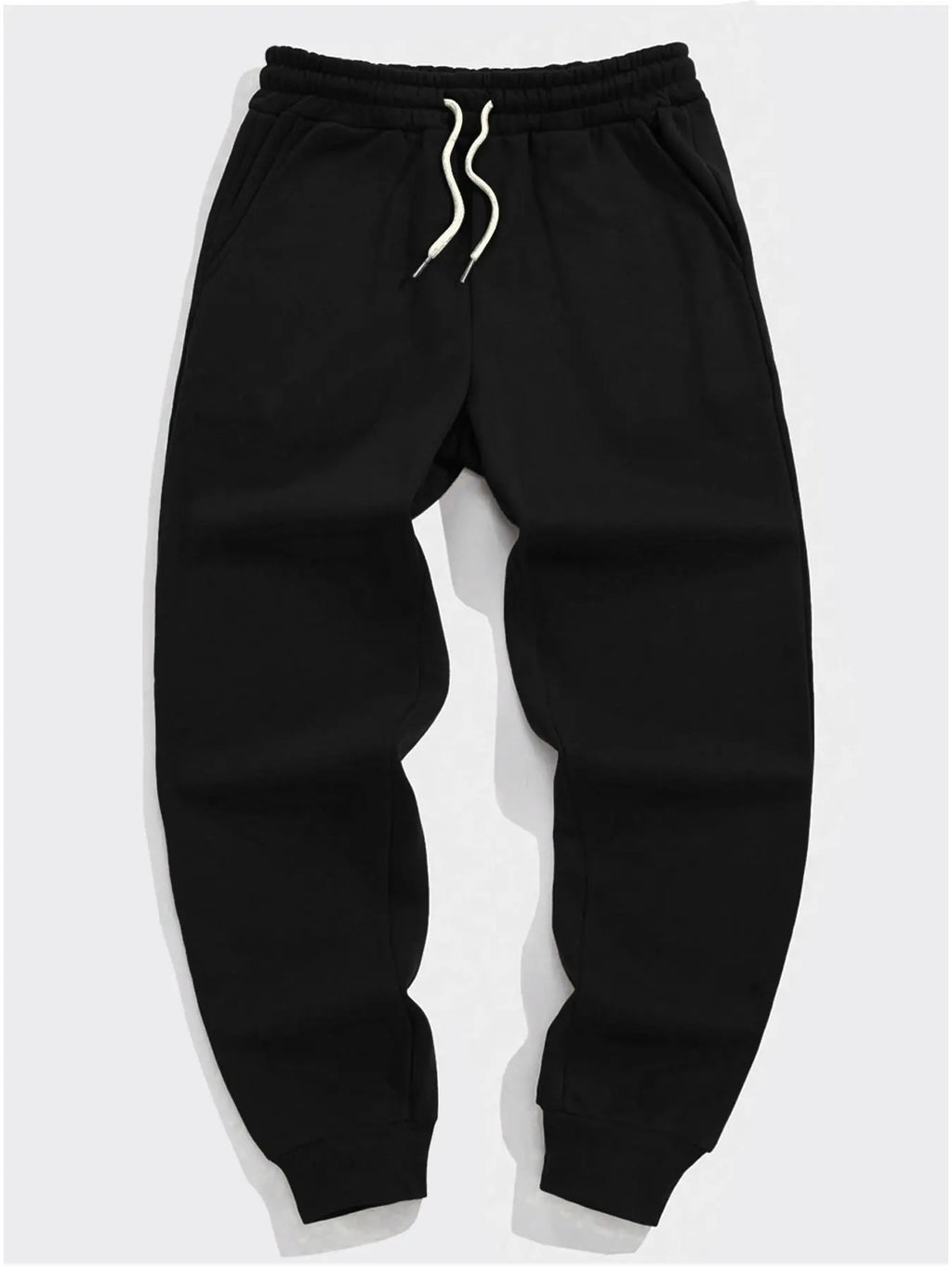 Men'S Plain Pocket Drawstring Waist Pants, Casual Comfortable Regular Fit Jogger Pants for Gym Workout Running, Men'S Spring & Fall Trousers